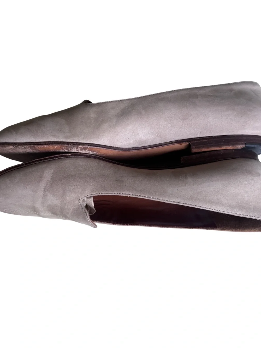 Giorgio Armani Loafers Womens EU 36 US 6 Taupe Suede Leather Flats Made Italy